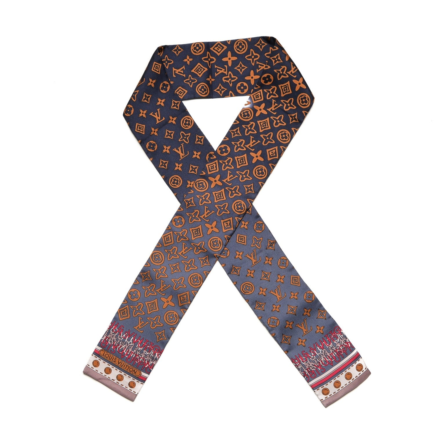 Louis Vuitton Silk Monogram Map Bandeau Quetsche 1 of 5