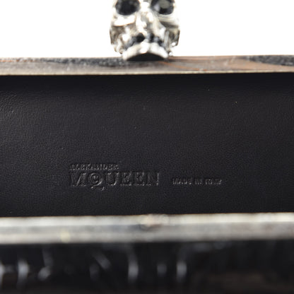 Alexander McQueen Patent Punk Skull Box Clutch Black 7 of 9