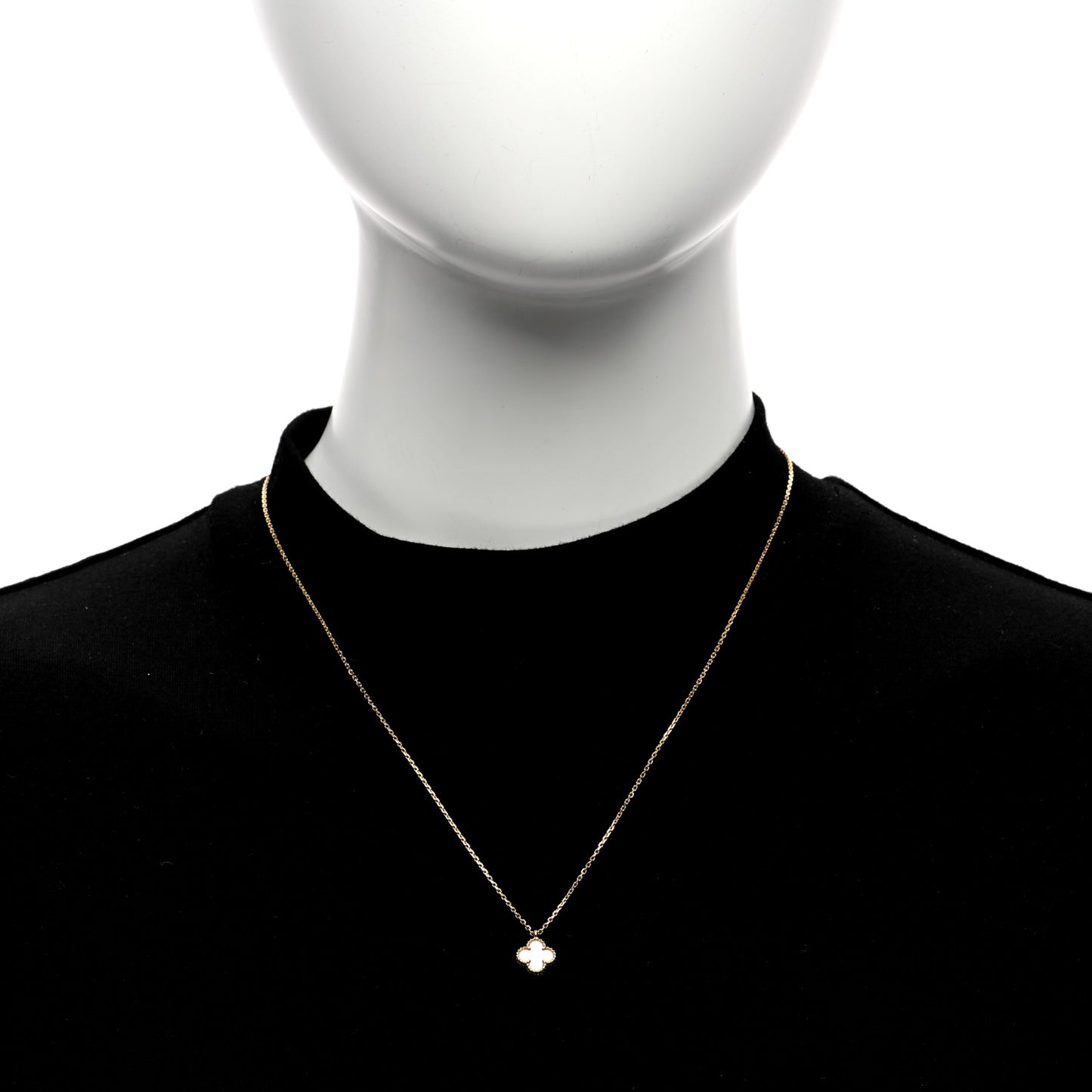 18K Yellow Gold Mother of Pearl Sweet Alhambra Pendant Necklace