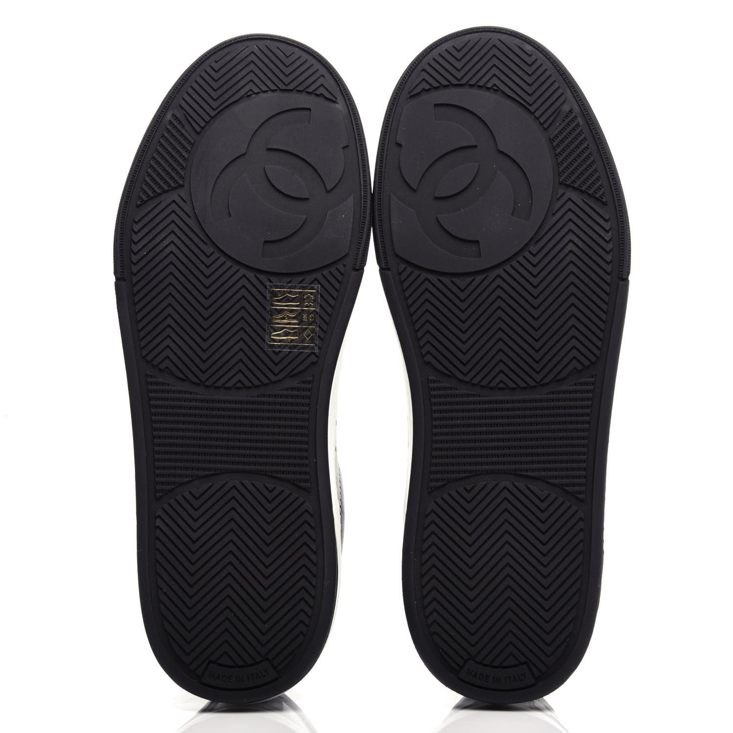 Calfskin Womens Logo Sneakers 37 Black White