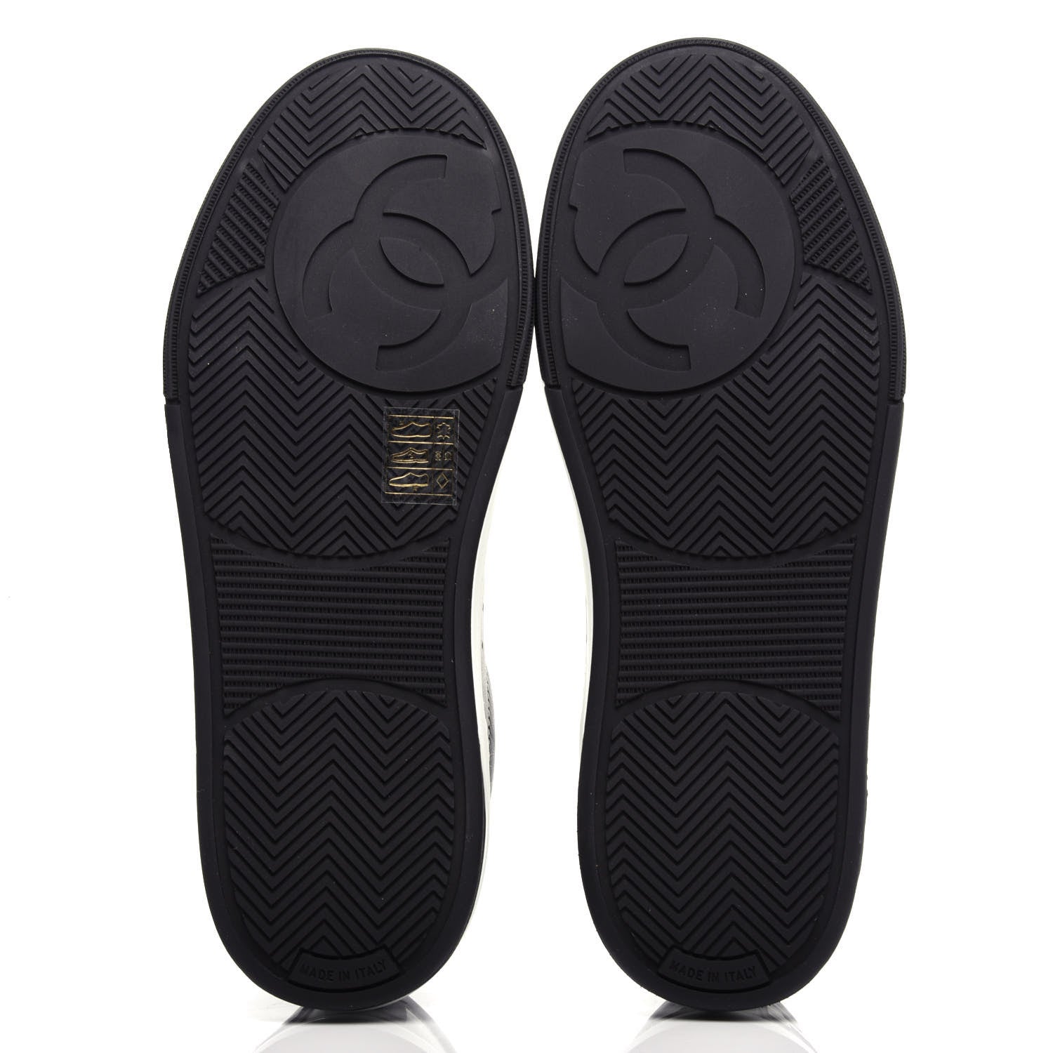 Chanel Calfskin Womens Logo Sneakers 37 Black White 6 of 11