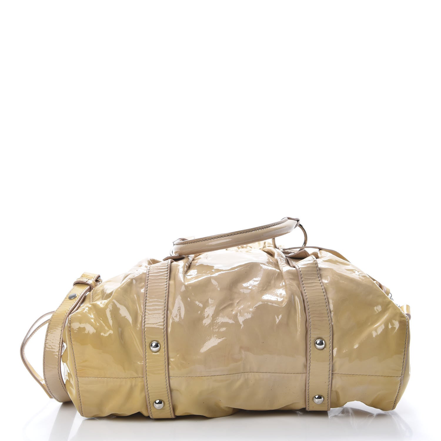 Miu Miu Vernice Gathered Tote Beige 13 of 13