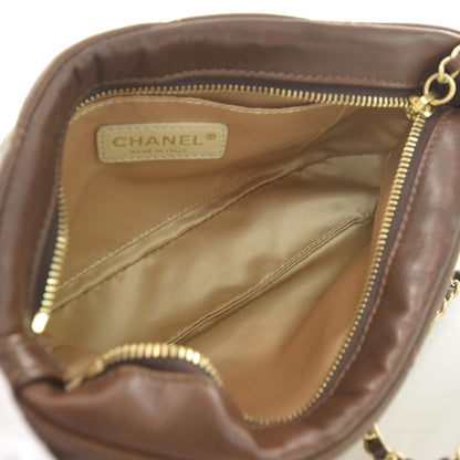 Chanel Lambskin Bubble Quilt Pochette Brown 7 of 7