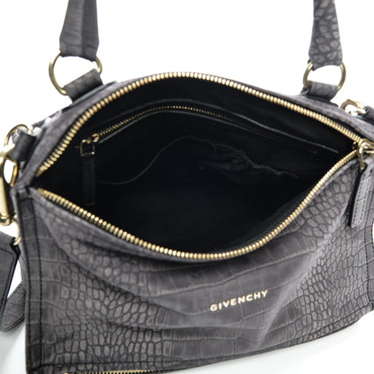 Givenchy Nubuck Crocodile Embossed Medium Pandora Dark Grey 5 of 8