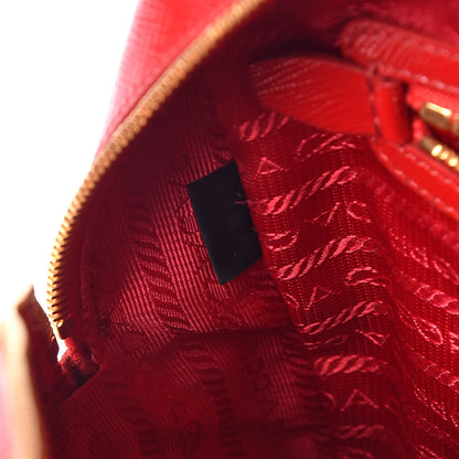 Prada Saffiano Vernice Floral Bauletto Bag Rosso Bianco 7 of 13