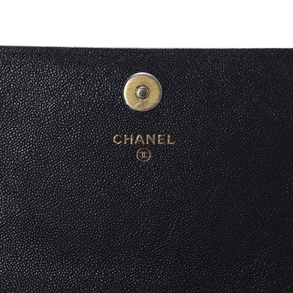 Chanel Caviar Quilted Boy Square Wallet On Chain WOC Navy 8 of 11