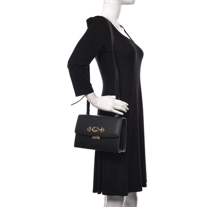 Gucci Grainy Calfskin Small Zumi Shoulder Bag Black 2 of 12