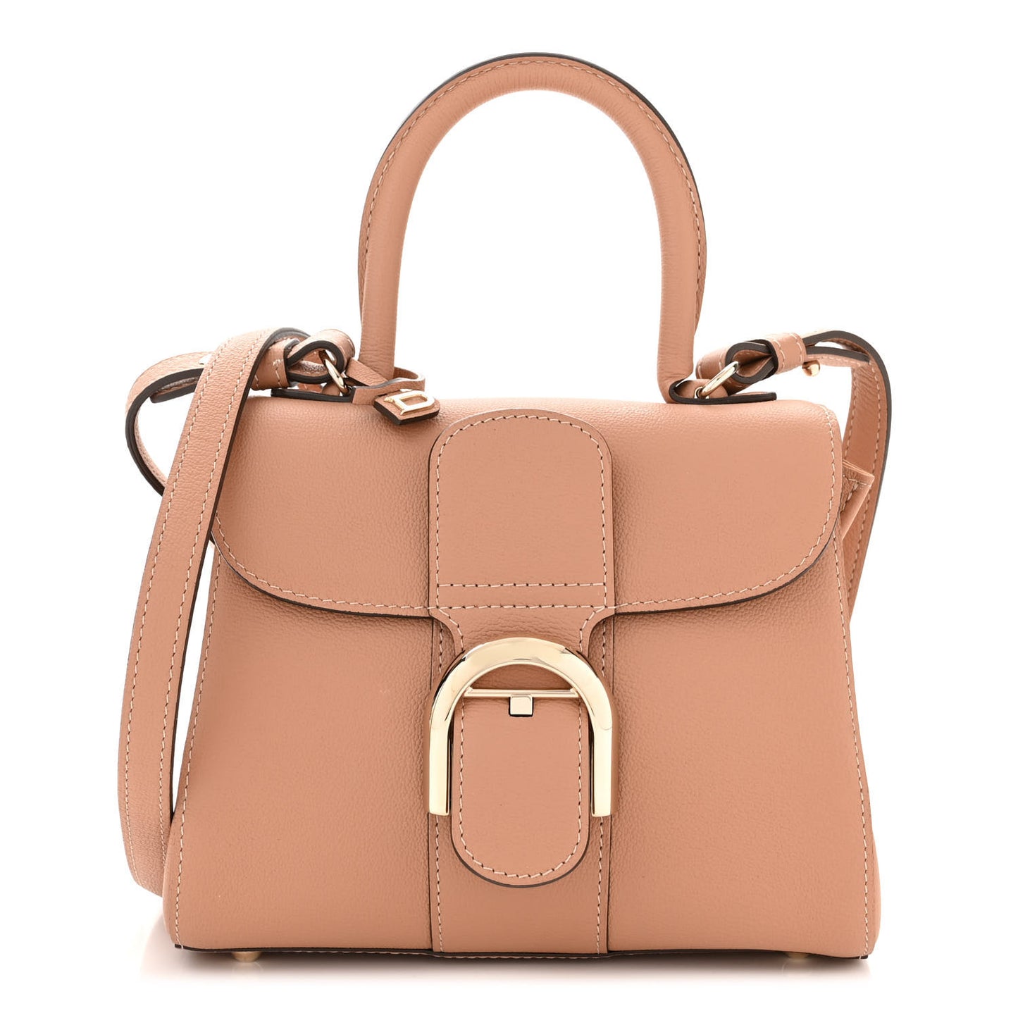 Grained Calfskin Mini Brillant Satchel Nude