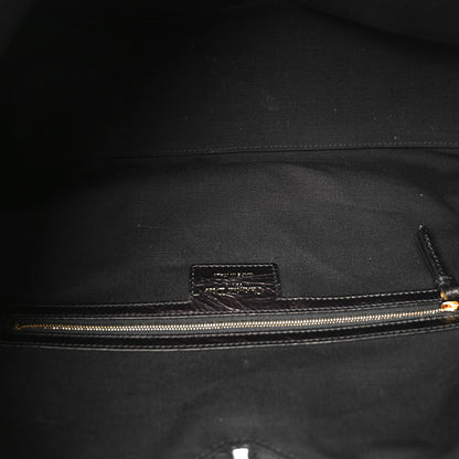 Christian Dior Crinkled Calfskin Macrocannage Large Voyage Bag Black 5 of 9