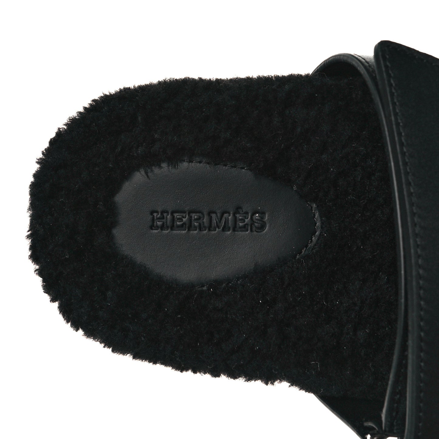 Calfskin Woolskin Womens Chypre Sandals 37.5 Black