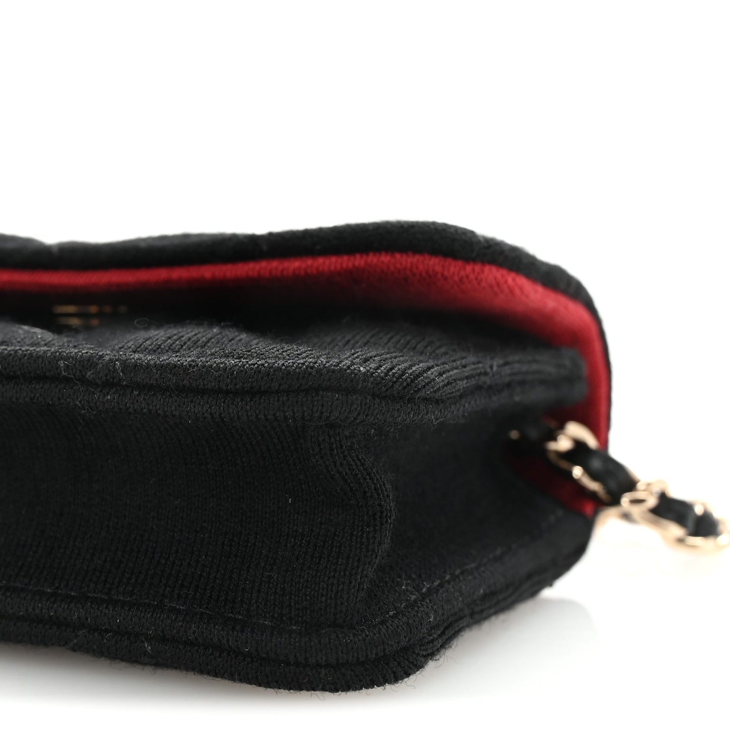 Jersey Quilted Micro Mini Flap Black
