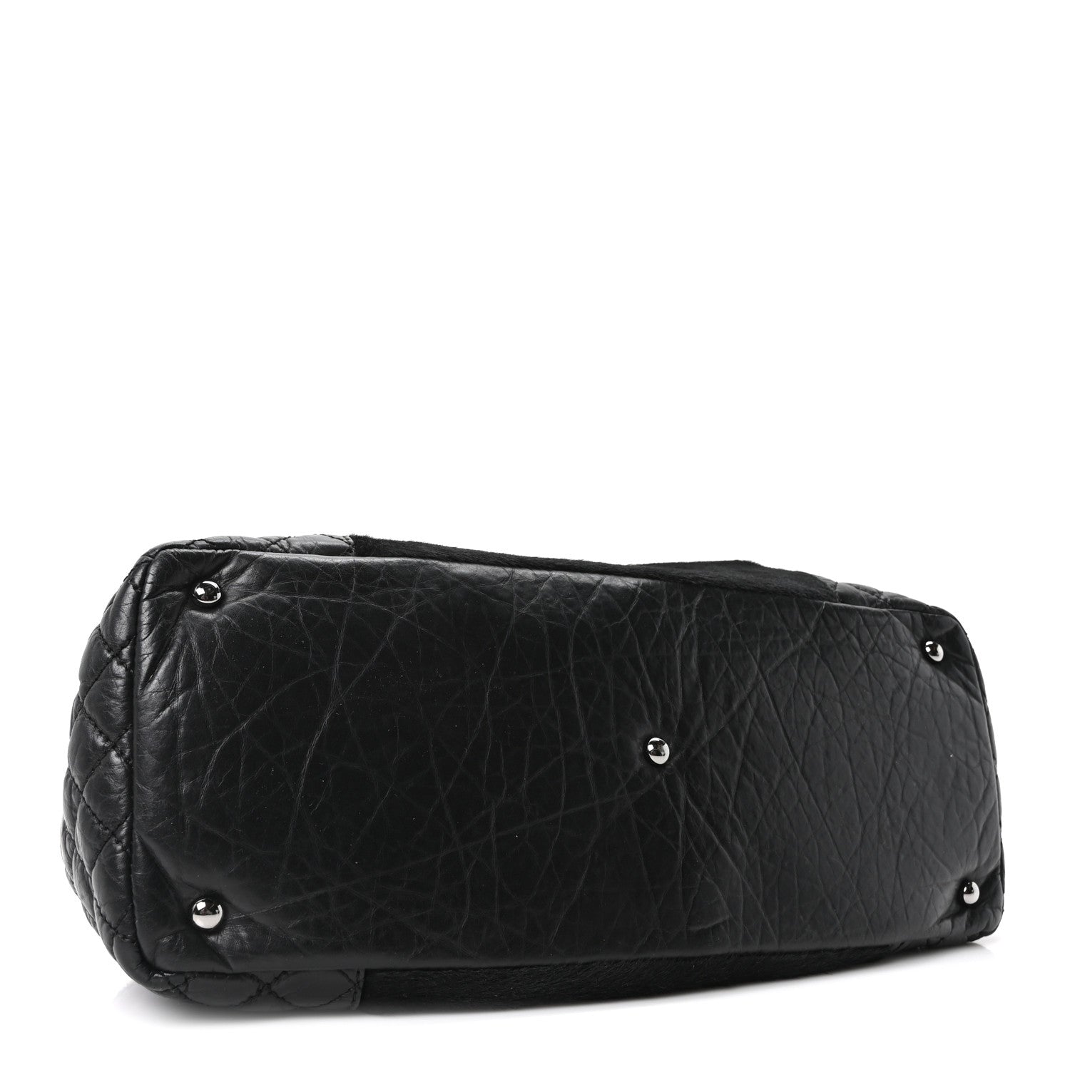 Chanel Aged Calfskin Pony Hair Quilted Small Miss Pony Drawstring Tote Black 4 of 10