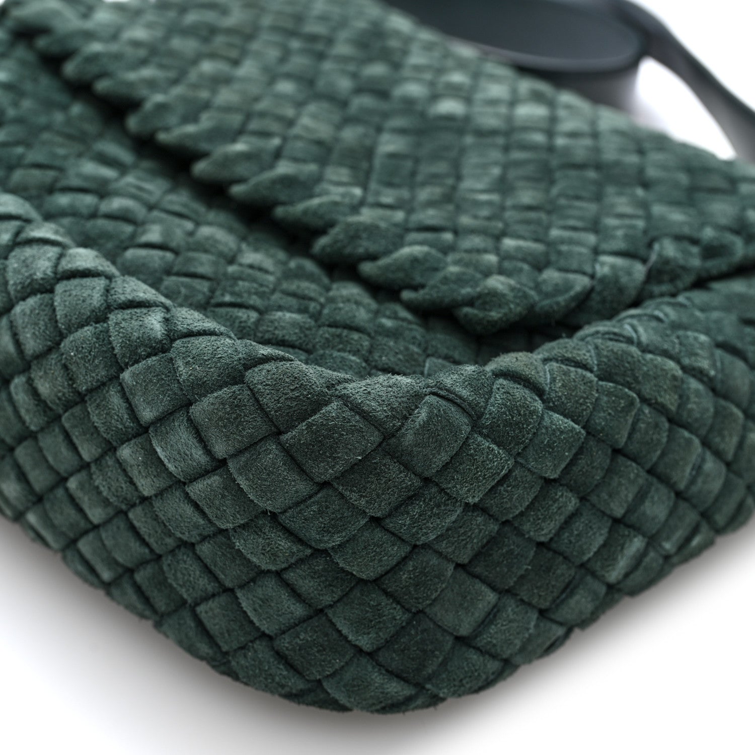 Bottega Veneta Suede Intrecciato Small Cobble Messenger Bag Emerald Green 9 of 10
