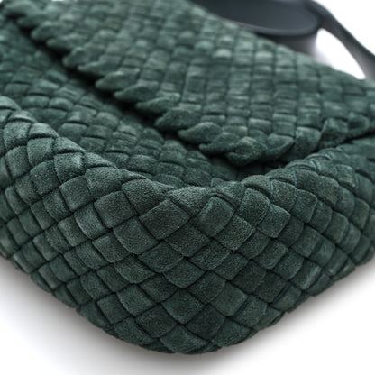Bottega Veneta Suede Intrecciato Small Cobble Messenger Bag Emerald Green 9 of 10