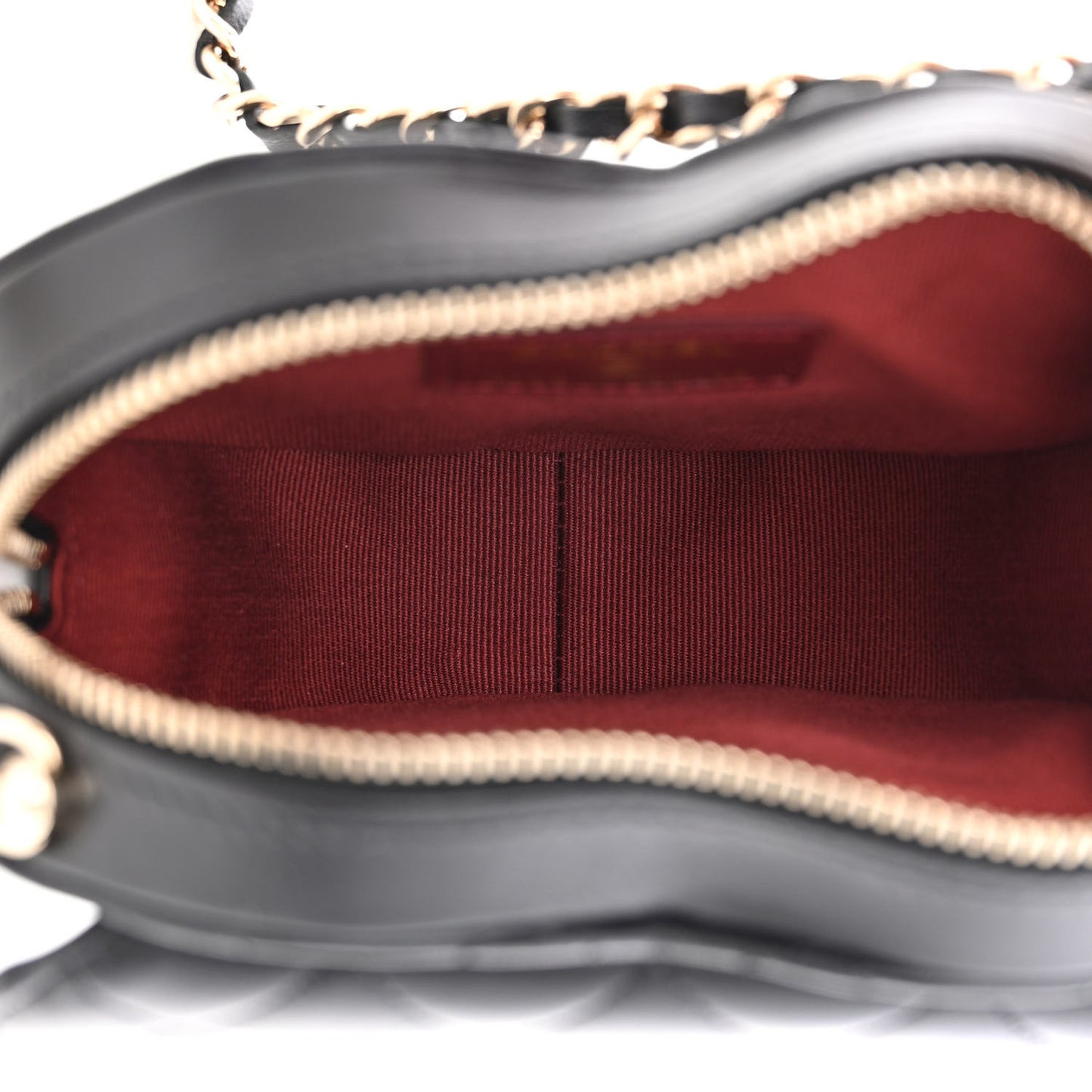 Lambskin Quilted CC In Love Heart Clutch With Chain Black