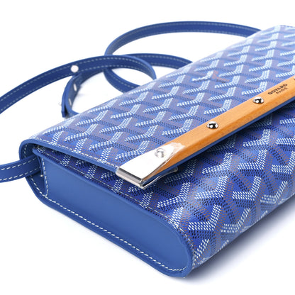 Goyard Goyardine Monte Carlo Bois Clutch With Strap Sky Blue 9 of 11