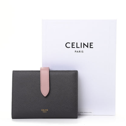 Celine Grained Calfskin Medium Multifunction Strap Wallet Grey Vintage Pink 8 of 8