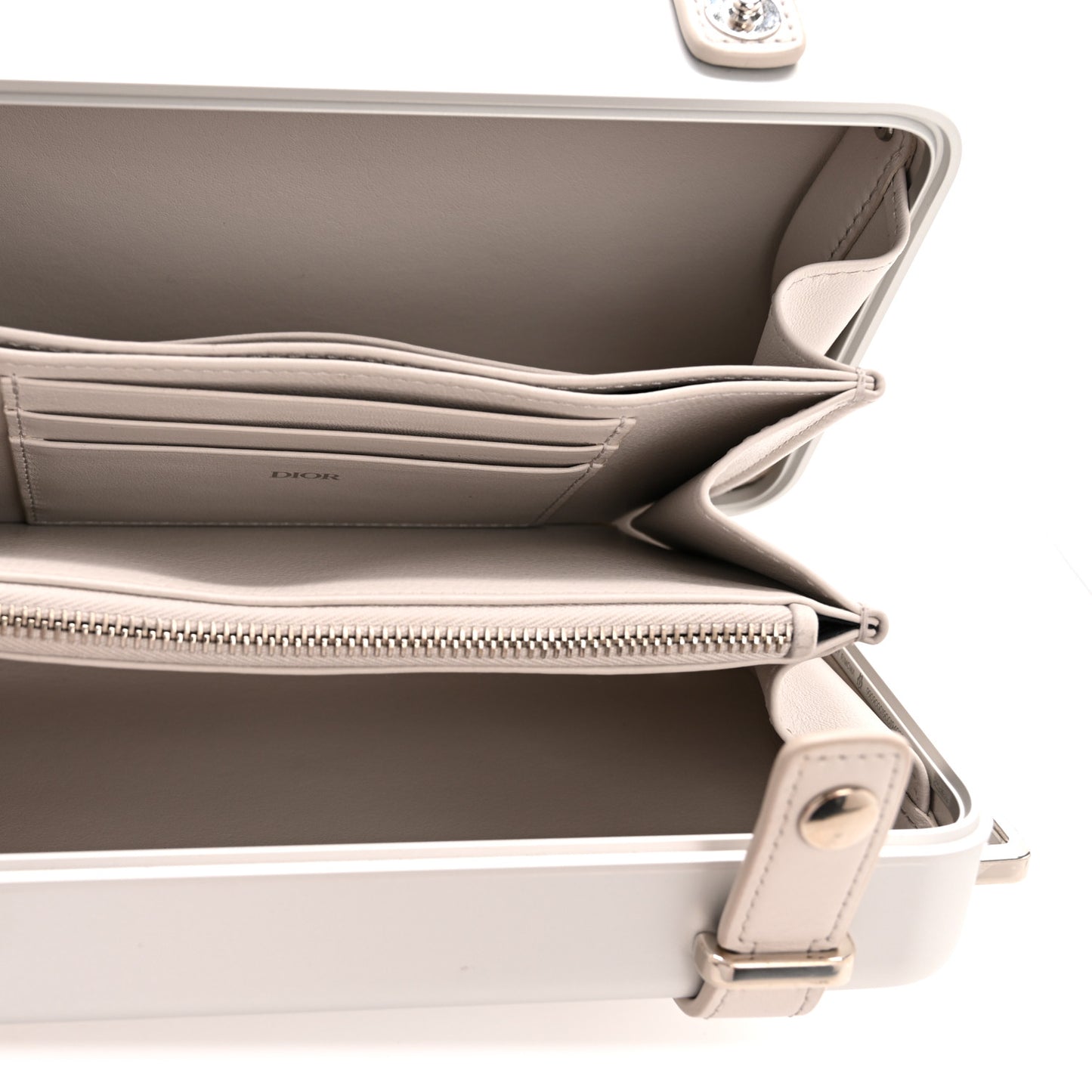 X RIMOWA Aluminum Personal Clutch On Strap Silver