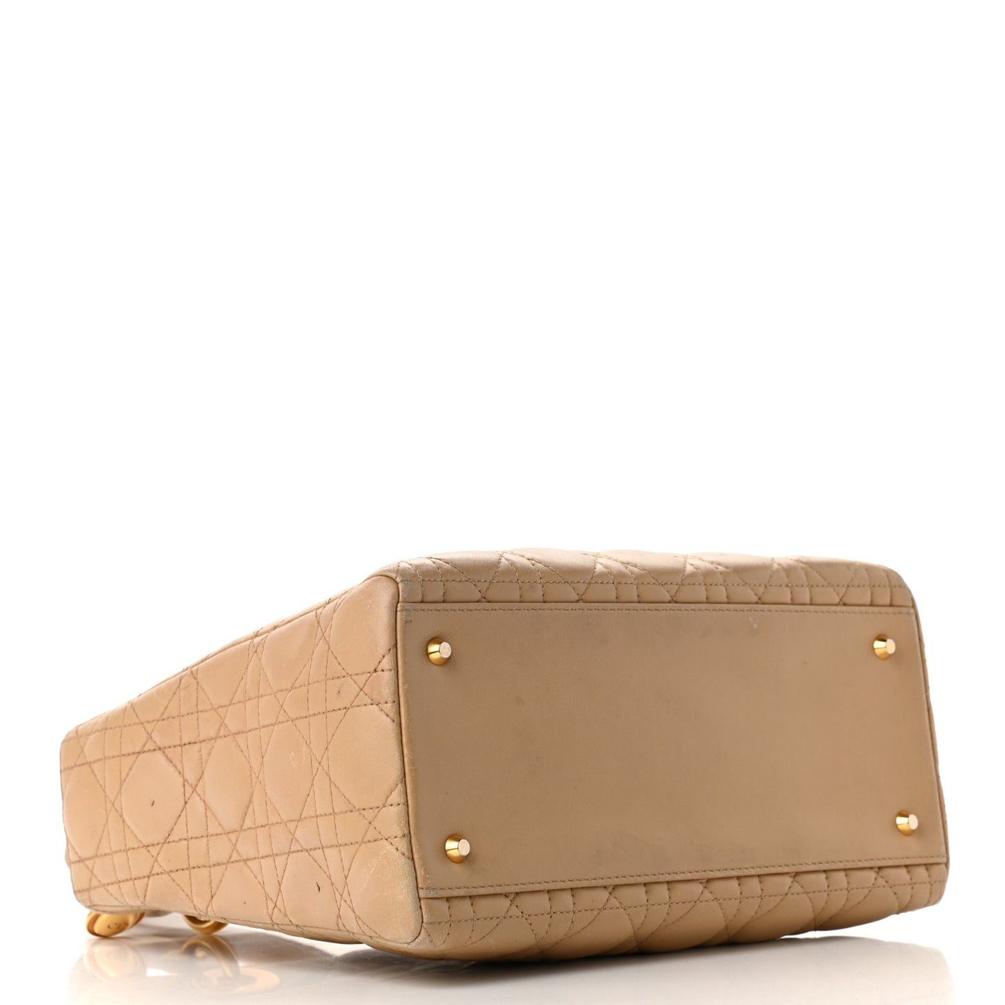 Lambskin Cannage Medium Lady Dior Beige
