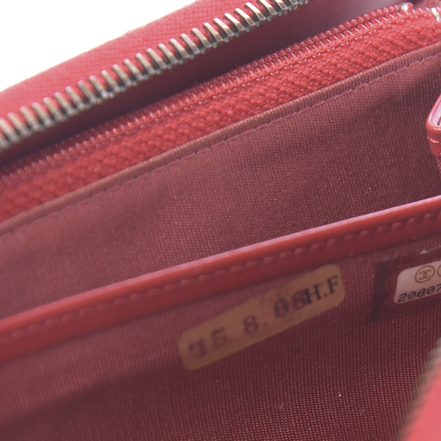 Chanel Glazed Calfskin Coco Boy Large Gusset Zip Around Wallet Red 9 of 13
