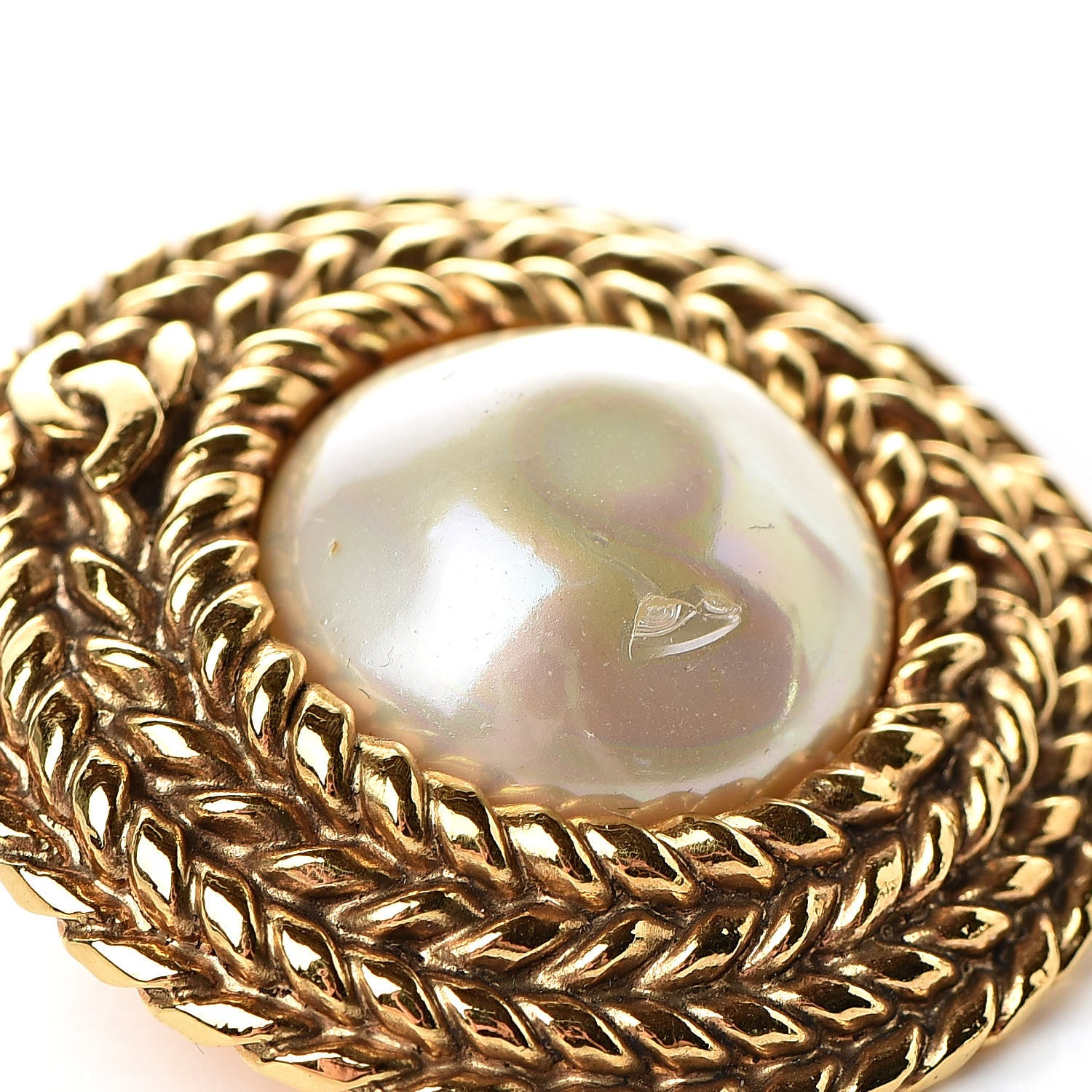 Chanel Pearl Clip On Earrings Gold 6 of 6