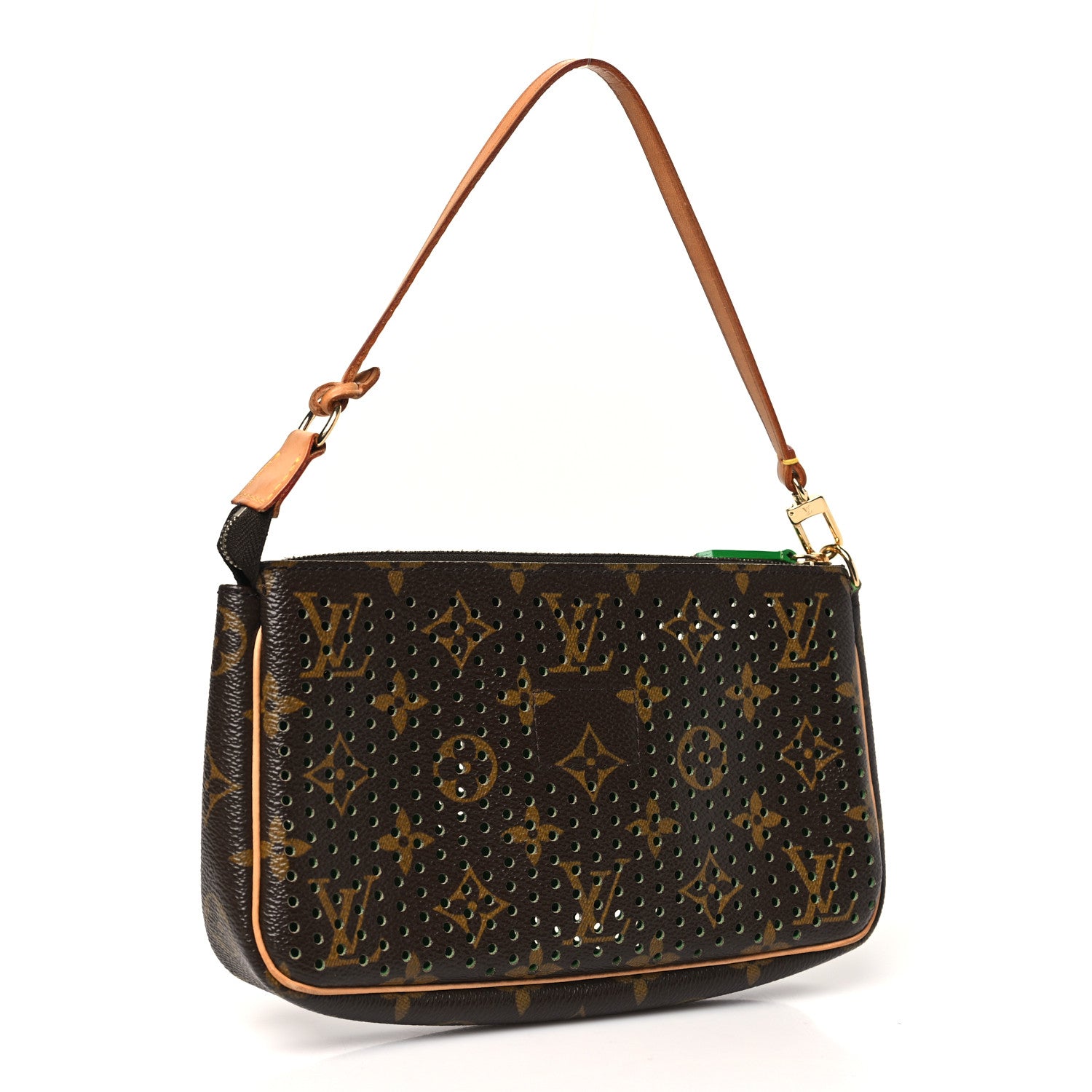 Louis Vuitton Monogram Perforated Pochette Accessories Bag Green 3 of 9