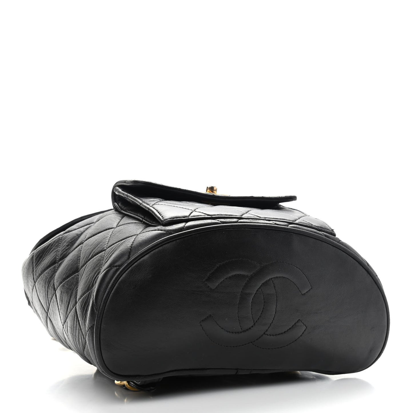 Lambskin Quilted Backpack Black