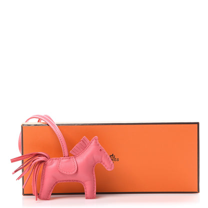 Hermes Milo Lambskin Grigri Rodeo Horse Bag Charm PM Rose Azalee 4 of 4