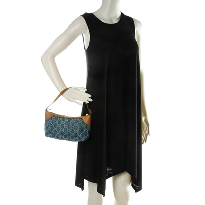 Gucci Denim Monogram Pochette 2 of 7