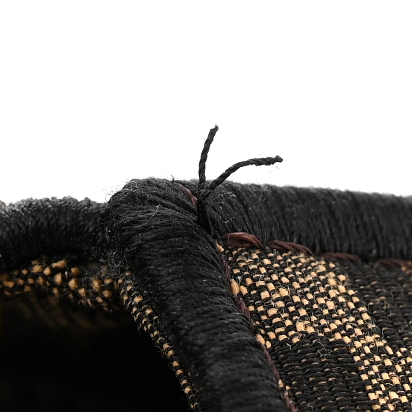 Fabric Jacquard FF 1974 Medium Baguette Tobacco Moro Black