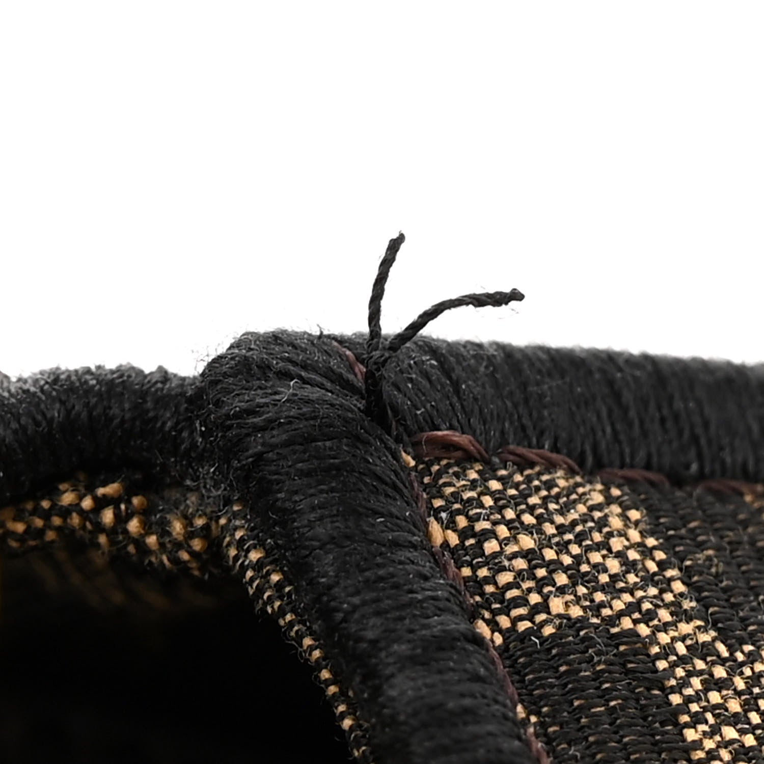 Fendi Fabric Jacquard FF 1974 Medium Baguette Tobacco Moro Black 11 of 12