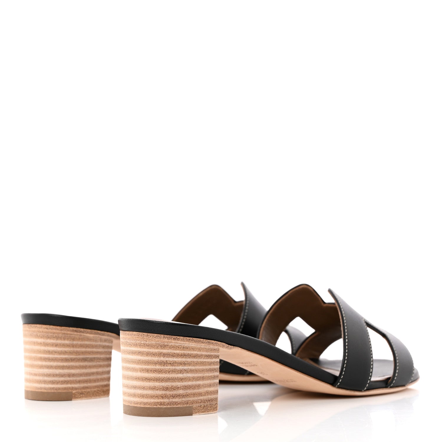 Hermes Calfskin Oasis Sandals 36 Black 4 of 15