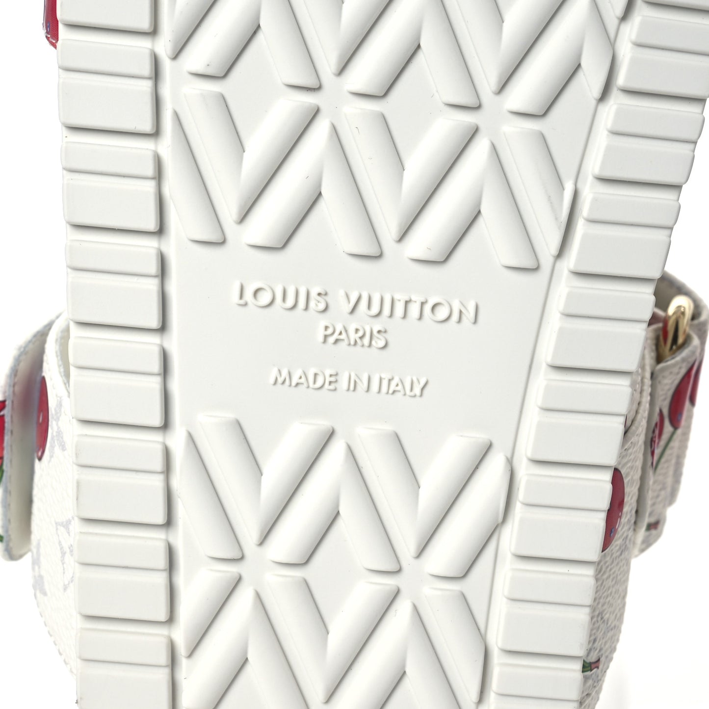 LV X TM Monogram Cerises Bom Dia Comfort Mule Sandals 38 White