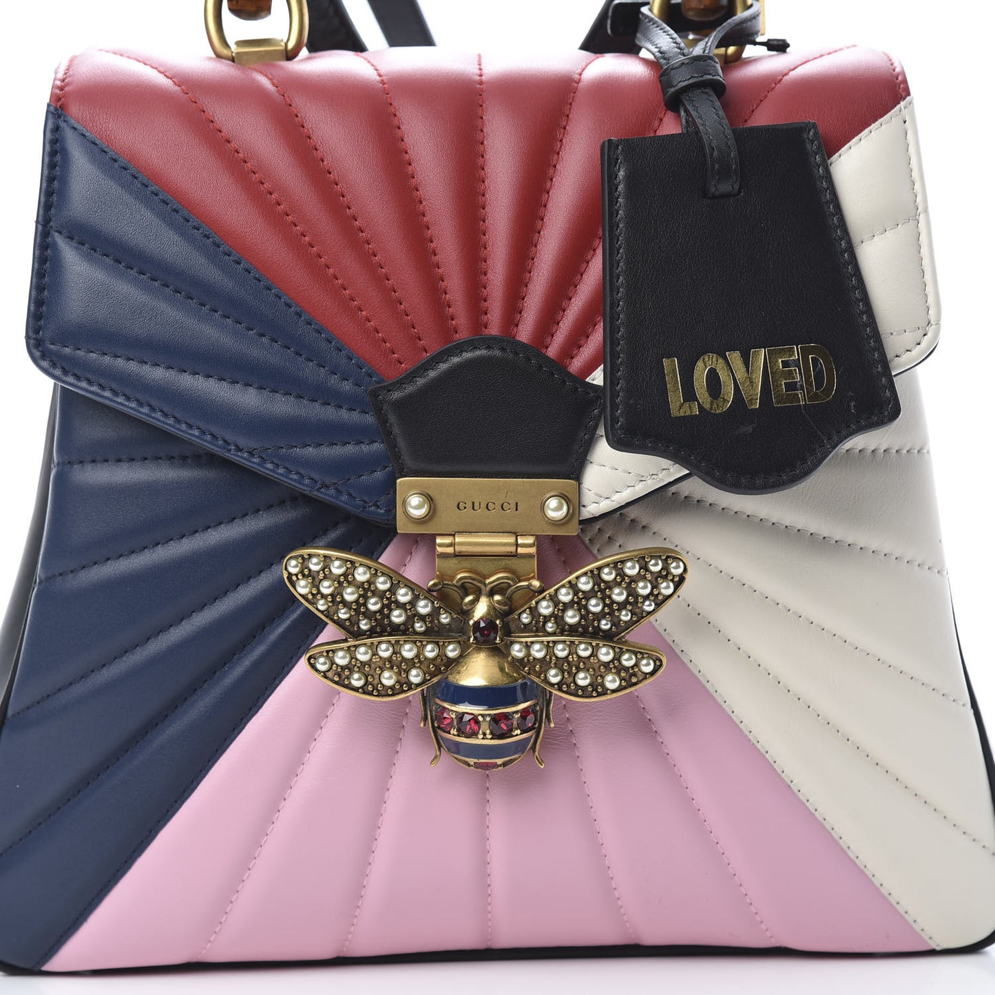 Calfskin Bamboo Trapuntata Queen Margaret Backpack Blue Agata Hibiscus Red Mystic White Sugar Pink