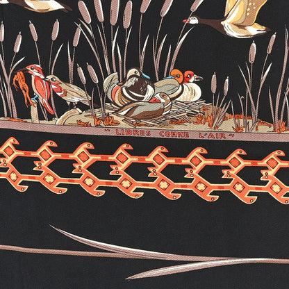 Hermes Silk Libres Comme L'Air Scarf 90 Black 4 of 10