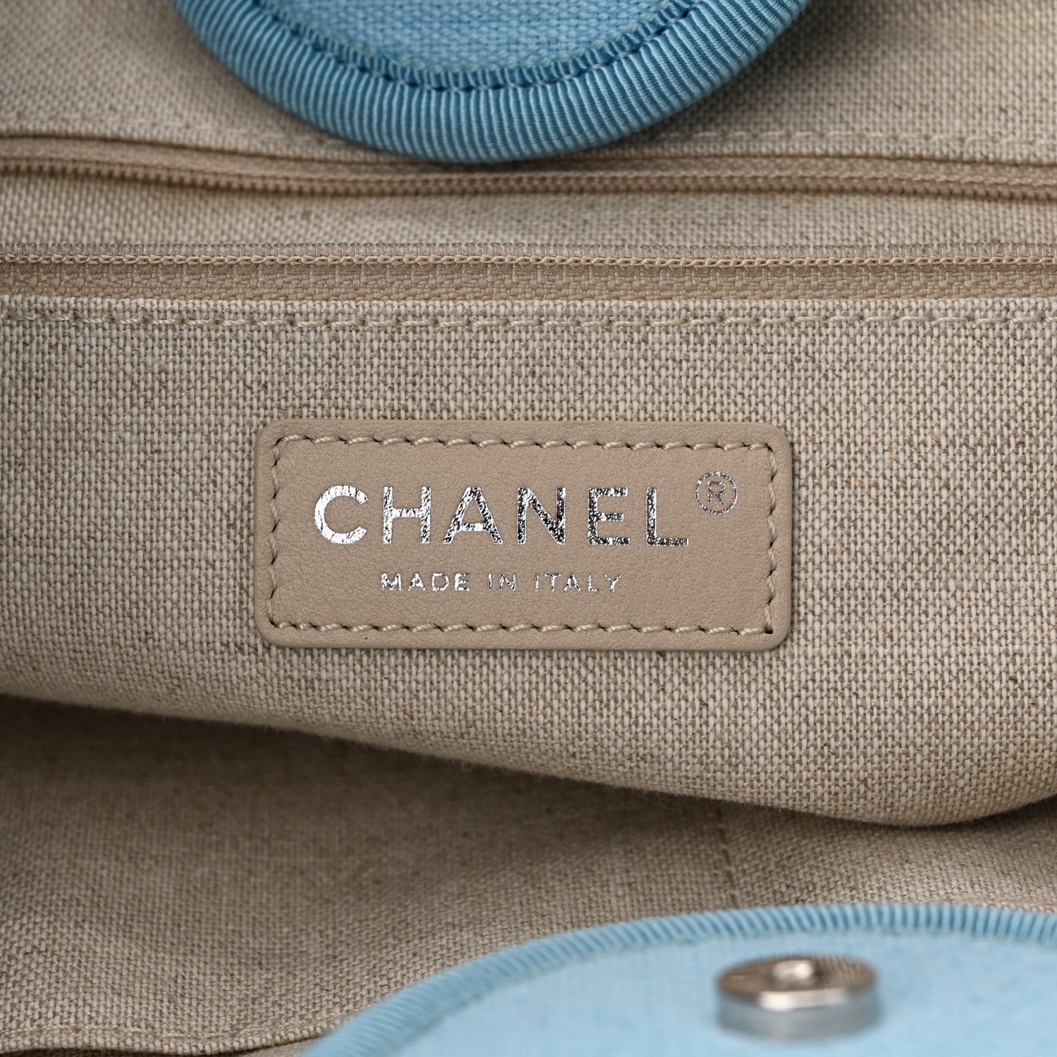 Chanel Mixed Fibers Medium Deauville Tote Light Blue 7 of 12