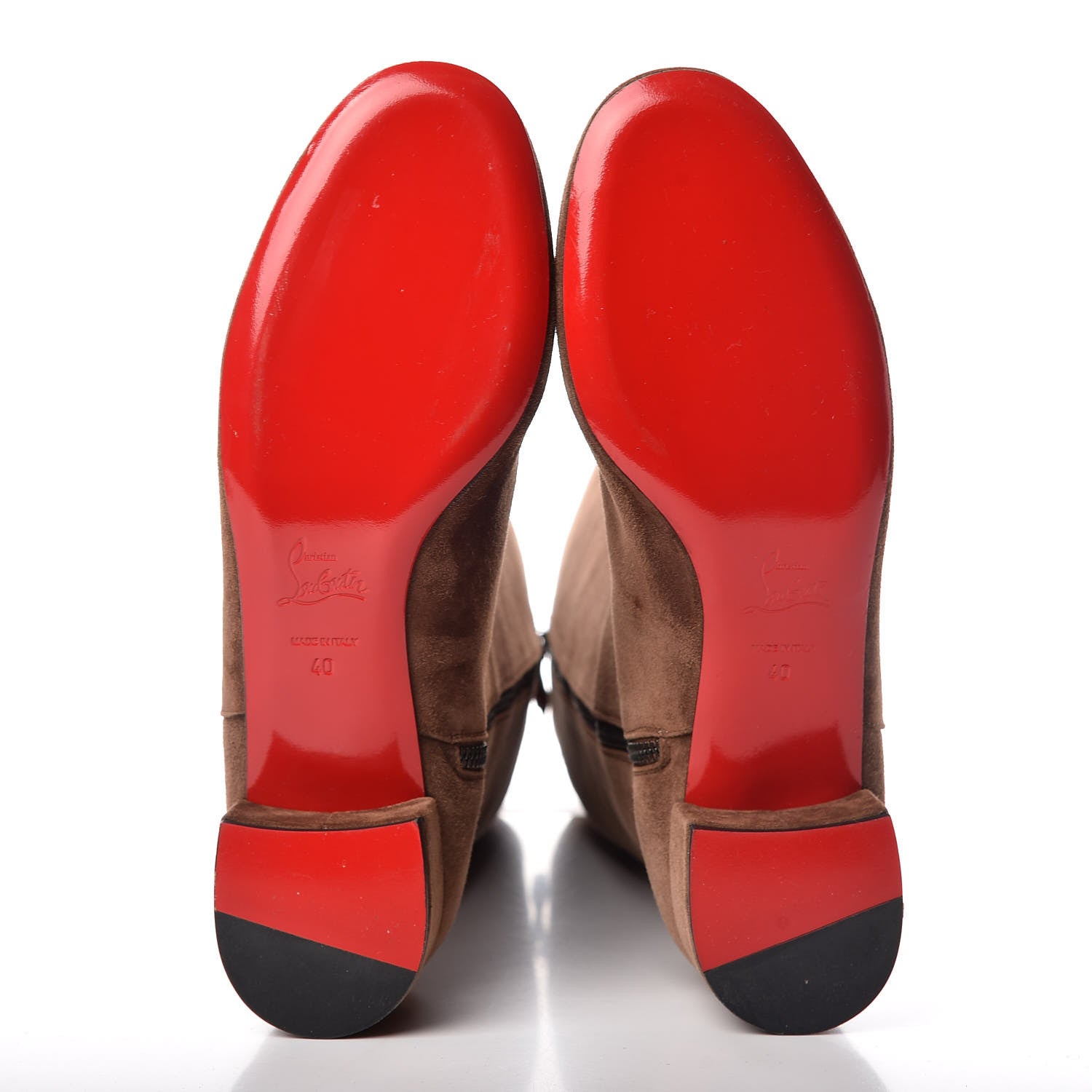 Christian Louboutin Veau Velours Liliboot 30 Tall Boots 40 Chatain 5 of 7