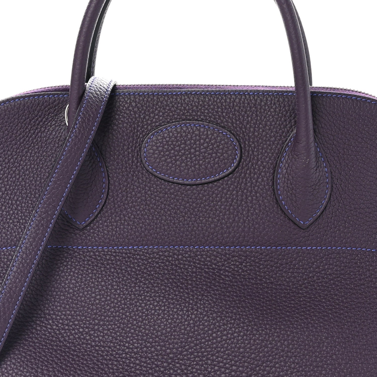 Hermes Taurillon Clemence Horseshoe Bolide 35 Raisin Bleu Electrique 8 of 12