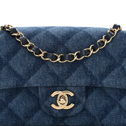 Chanel Printed Denim Quilted Mini Rectangular Flap Dark Blue 5 of 11