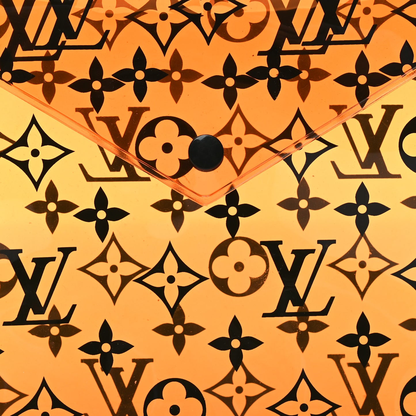 PVC Monogram Printed Envelope Pouch Orange