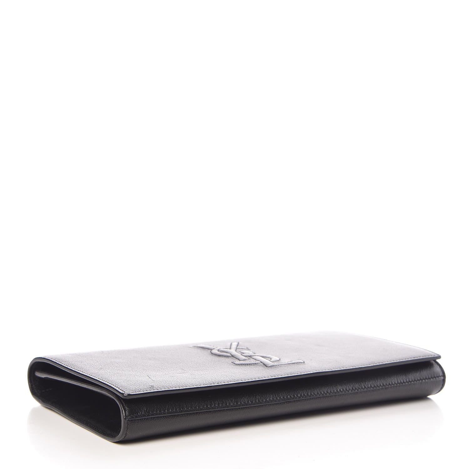 Saint Laurent Calfskin Monogram Large Belle De Jour Clutch Black 4 of 9