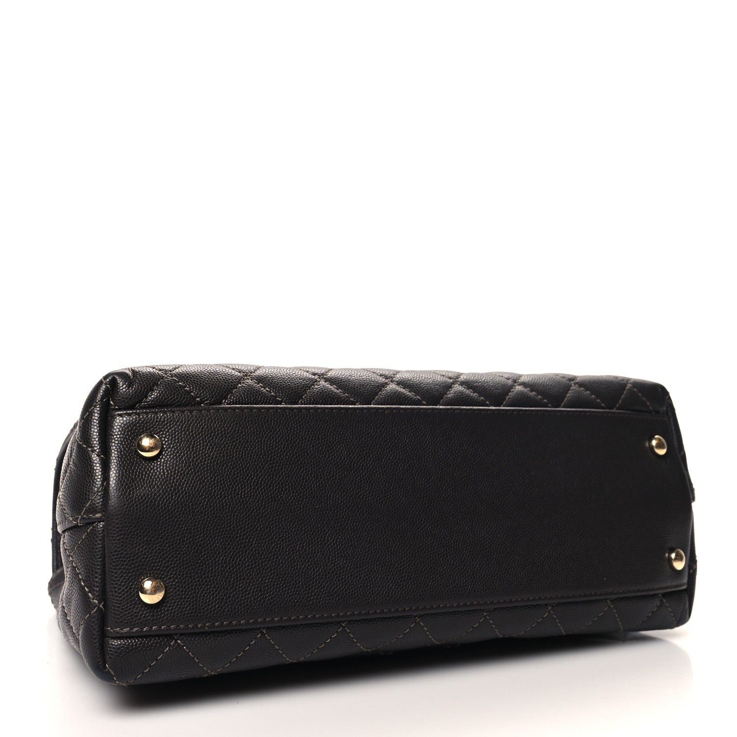 Chanel Caviar Contrast Stitch Small Coco Chain Handle Flap Dark Grey 4 of 14