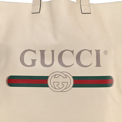 Gucci Calfskin Mens Logo Tote White 9 of 11