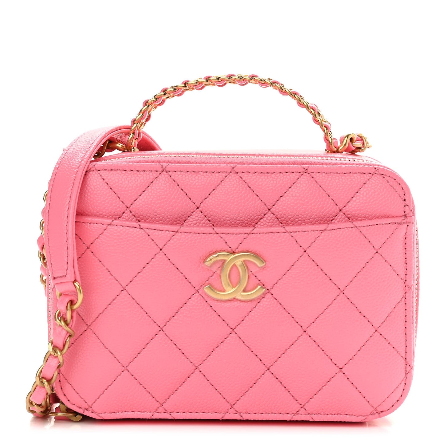 Caviar Quilted Pick Me Up Mini Vanity Case Pink