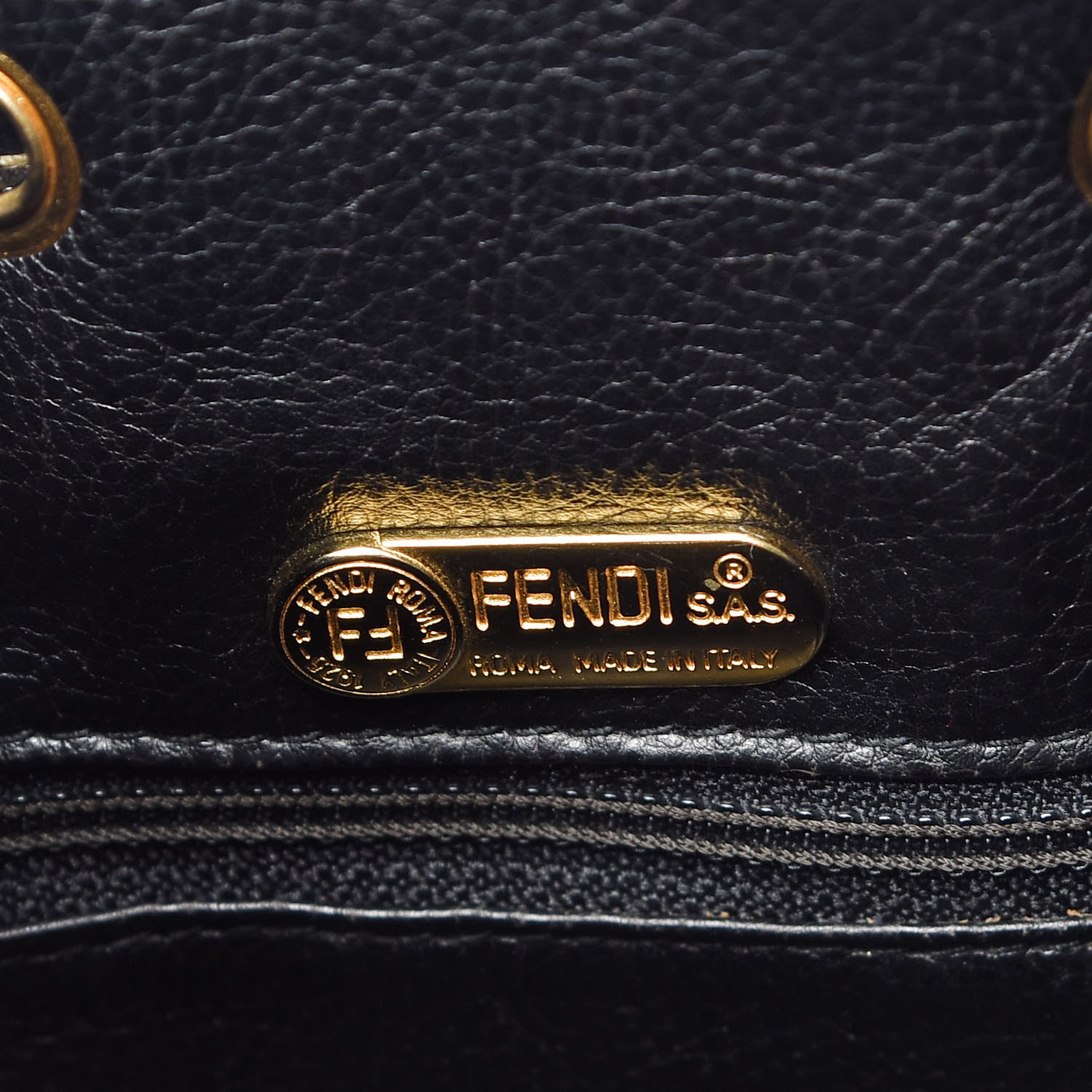 Fendi Calfskin Coated Canvas Pequin Bucket Bag Tobacco 6 of 10