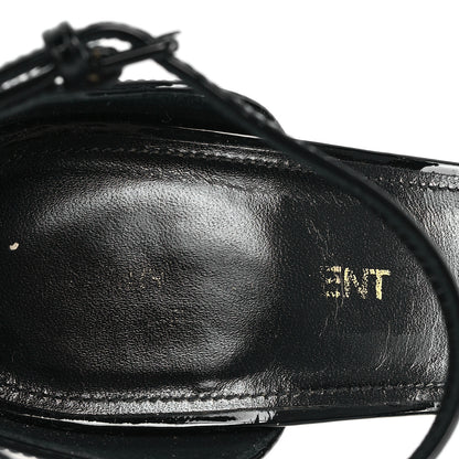 Saint Laurent Patent Calfskin Opyum 110 Sandals 37.5 Black Gold 8 of 10