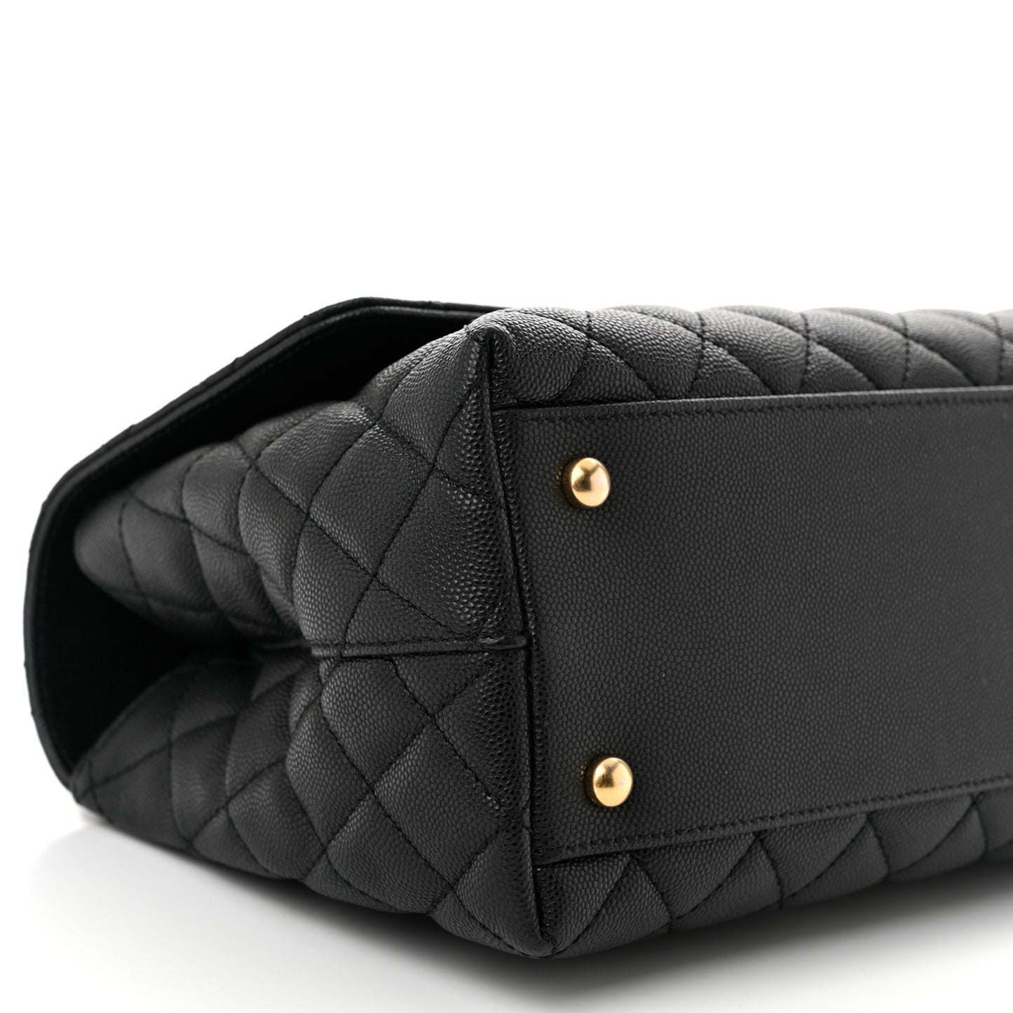 Caviar Quilted Small Coco Chain Handle Flap Black