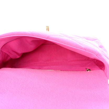 Chanel Denim Quilted Medium Chanel 19 Flap Neon Pink 5 of 9