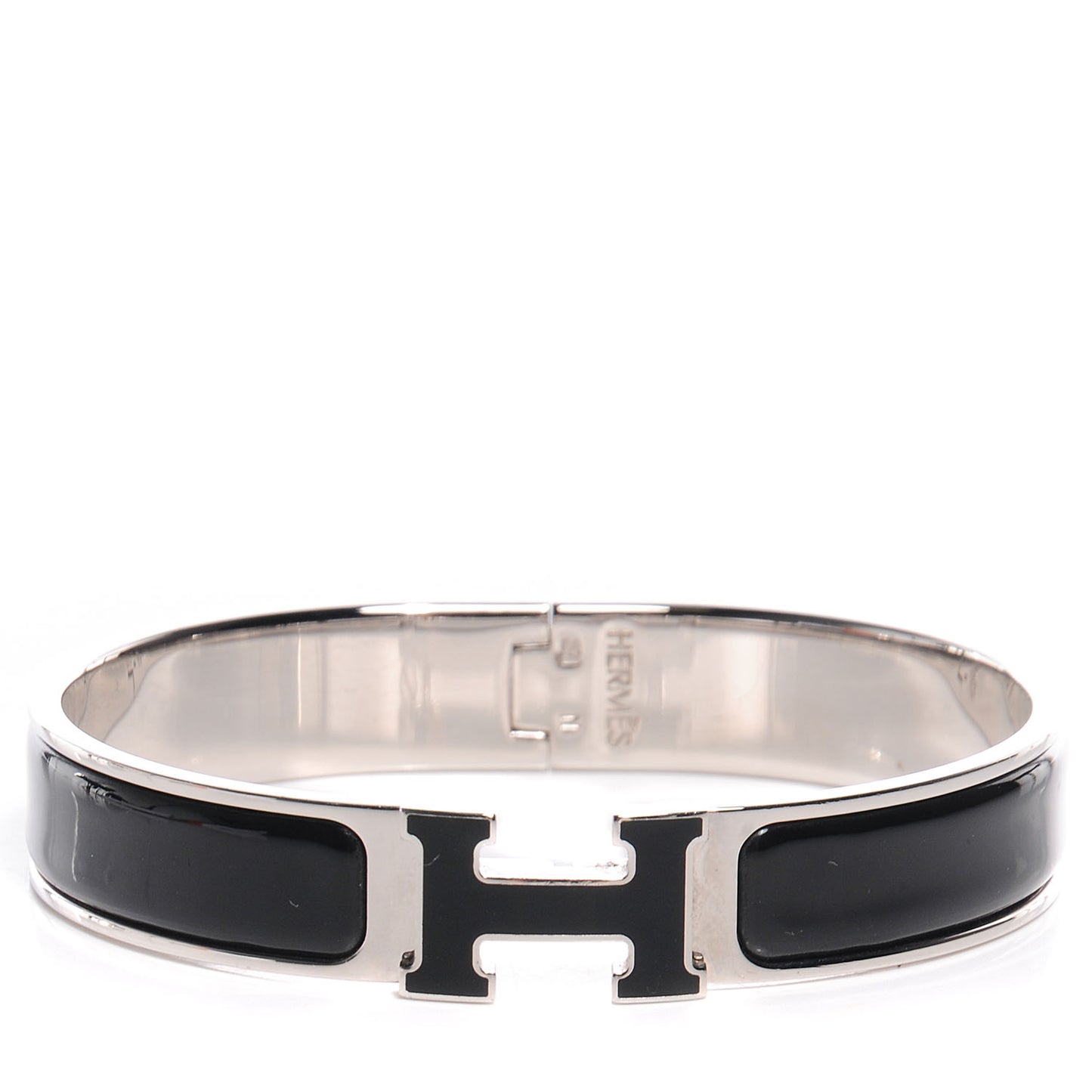 Enamel Narrow Clic Clac H Bracelet GM Black