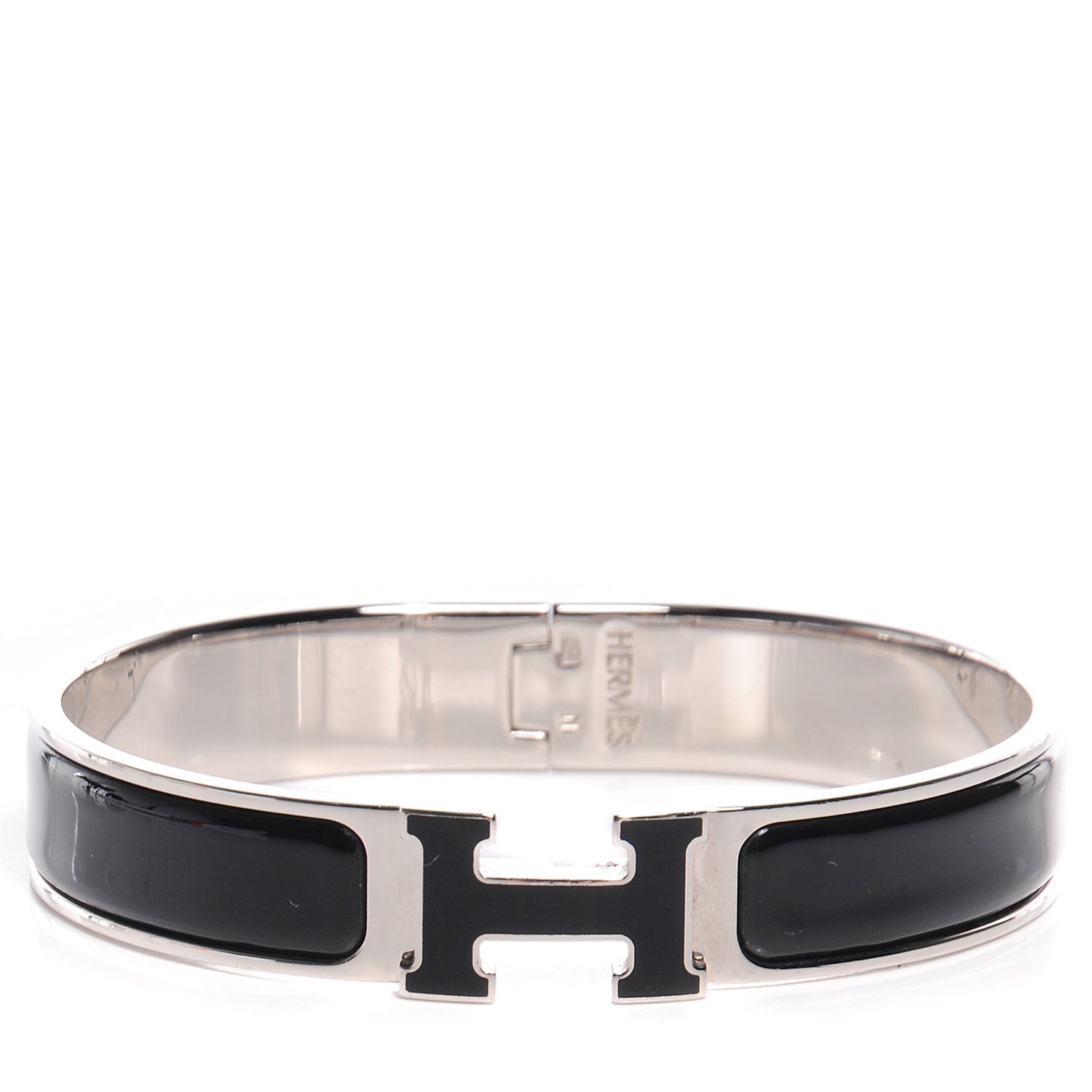 Hermes Enamel Narrow Clic Clac H Bracelet GM Black 1 of 6